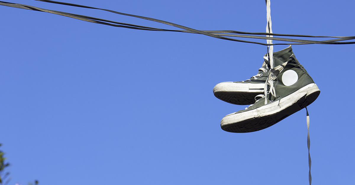 shoes on a power line