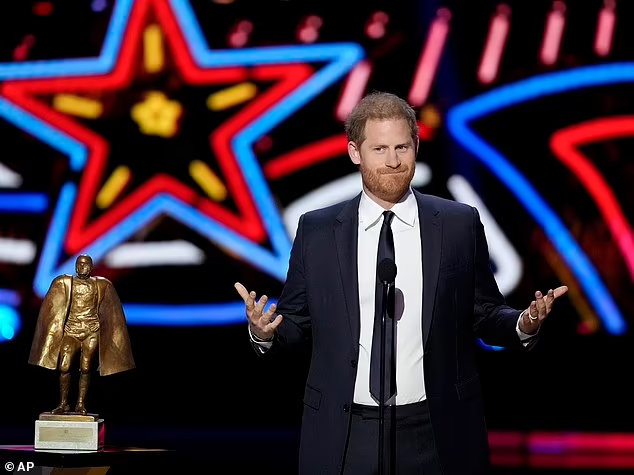 Prince Harry delivers a speech in the US only 24 hours after visiting his father in the UK