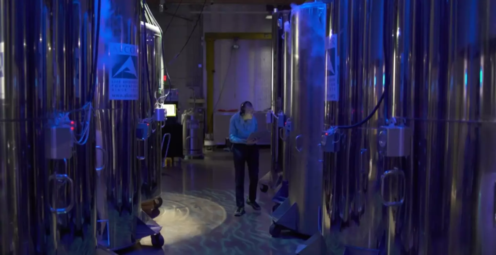 A still of the cryopreservation facility.