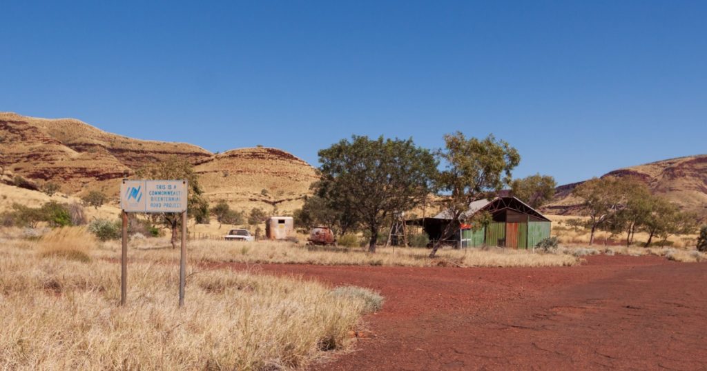 Wittenoom Gorge, Australia - May 14, 2012: The town was abandoned when the government ordered it closed. High levels of deadly asbestos dust in the atmosphere from the blue asbestos mine killed many.