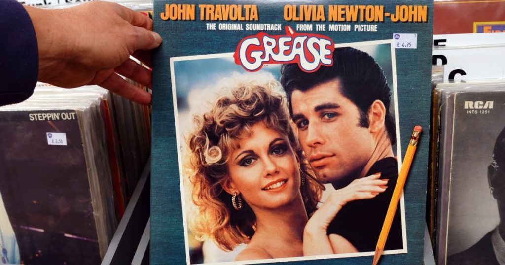 THE NETHERLANDS - JANUARY 28, 2020: LP record of the original motion picture Sound Track from the 1978 Film: Grease in a second hand store
