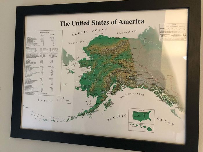 A map of the USA in Alaska