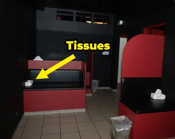 An "Entertainment area" in a German porn theatre