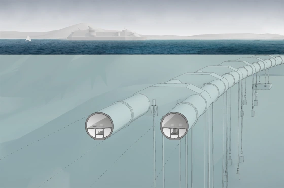 Artist's rendition of the proposed floating tunnel