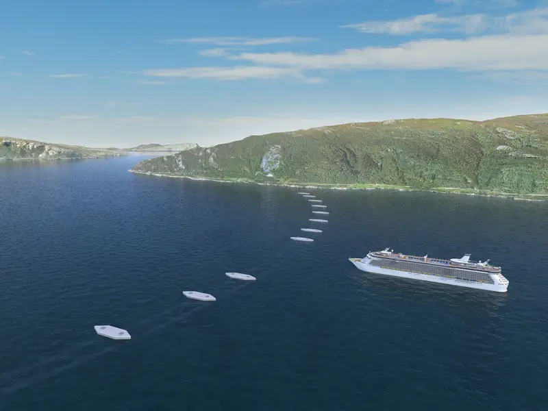 The conceptualized floating tunnel from above sea level