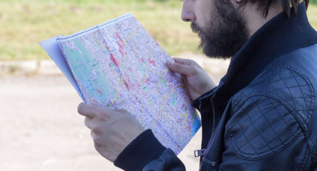 Man reading map