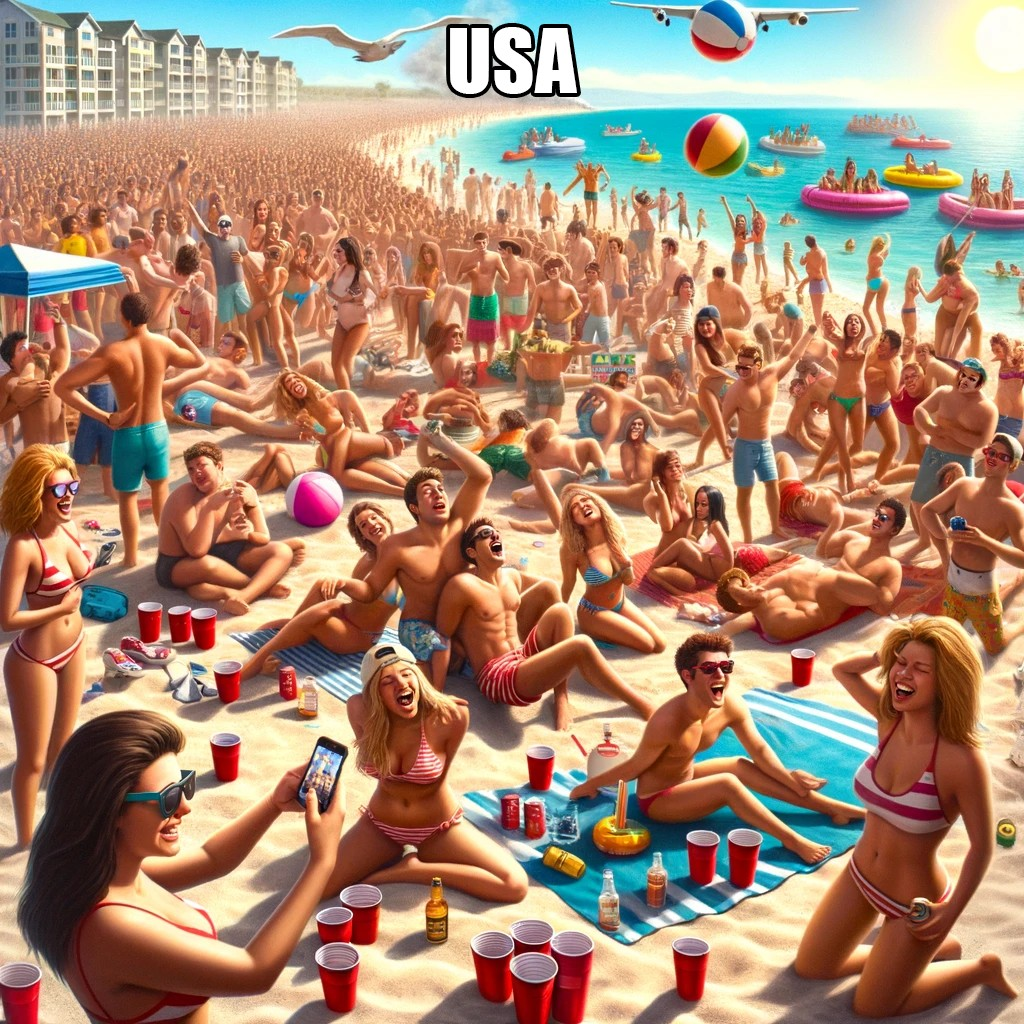 AI rendition of Spring Break in USA