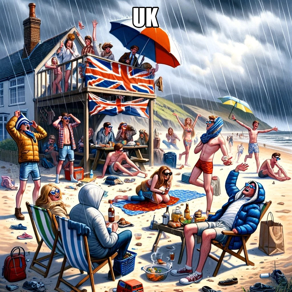 AI rendition of Spring Break in the UK