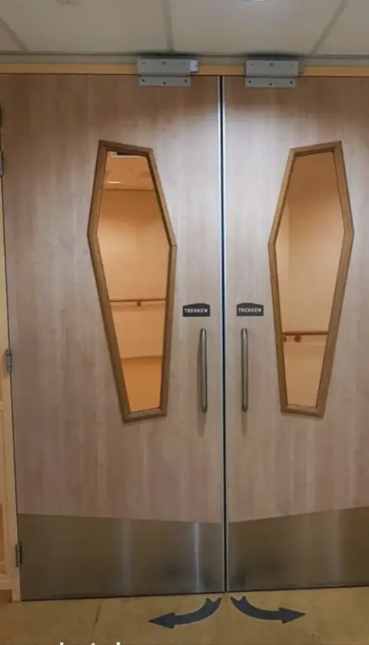 Coffin-shaped hospital windows