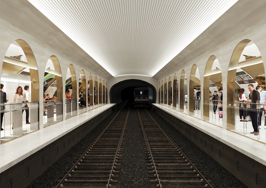 The envisioned Croix Rouge station - the winner of abandoned Paris Metro stations reimagined.