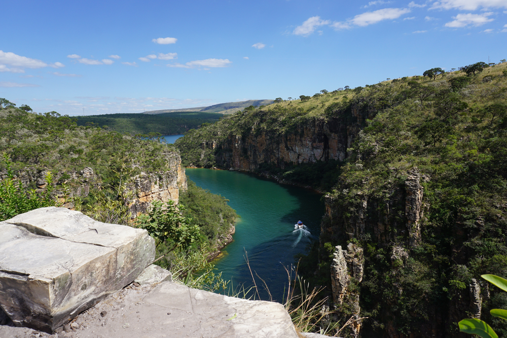 Capitolio, countryside side in Brazil, with beautiful vistas, a canyon, an artificial lake and mountain trails.
