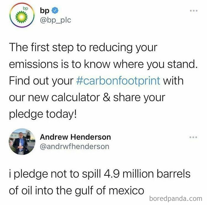 BP commenting about climate pledges
