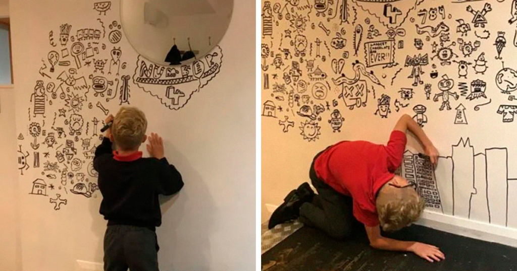9-Year-Old Kid Who Kept Getting In Trouble For Doodling In Class Gets A Job Decorating A Restaurant With His Drawings - Featured image