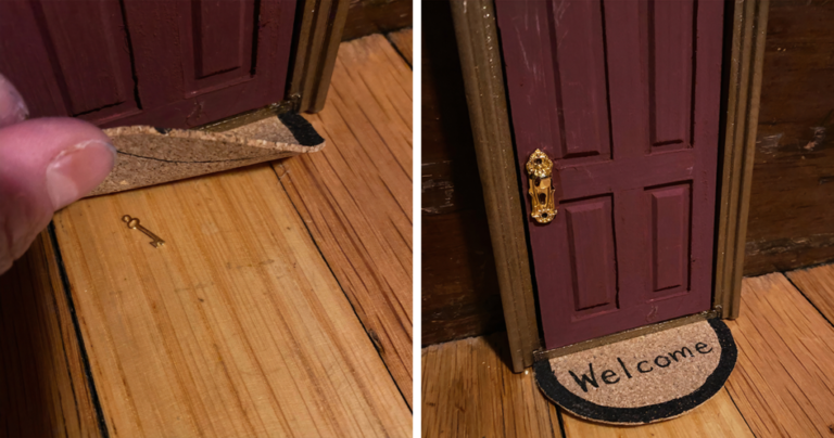 Woman Cleverly Uses Dollhouse Doors to Cover Electrical Outlets Around Her Home - Featured image