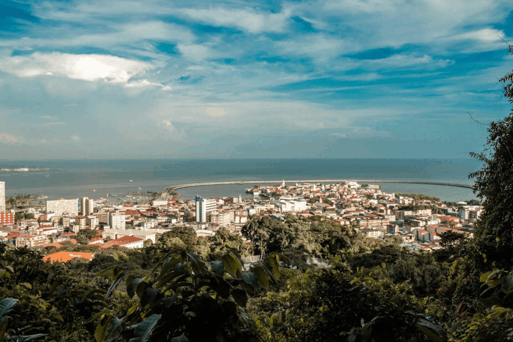 ariel view of town in panama