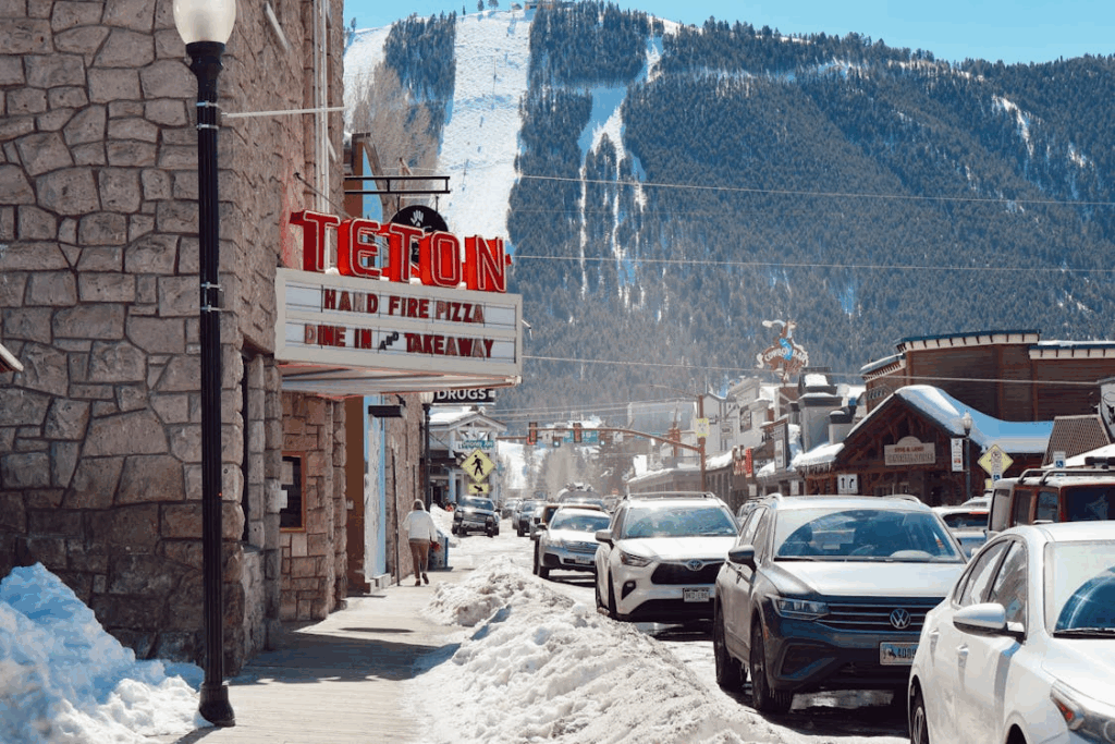 Town in Grand Teton Mountains in USA