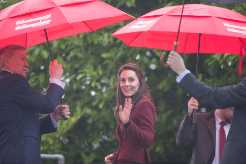 Caerphilly, Wales, UK, February 22nd 2017. The Duchess of Cambridge arrives to visit the Caerphilly Family Intervention Team, an Action For Children Centre in Caerphilly.