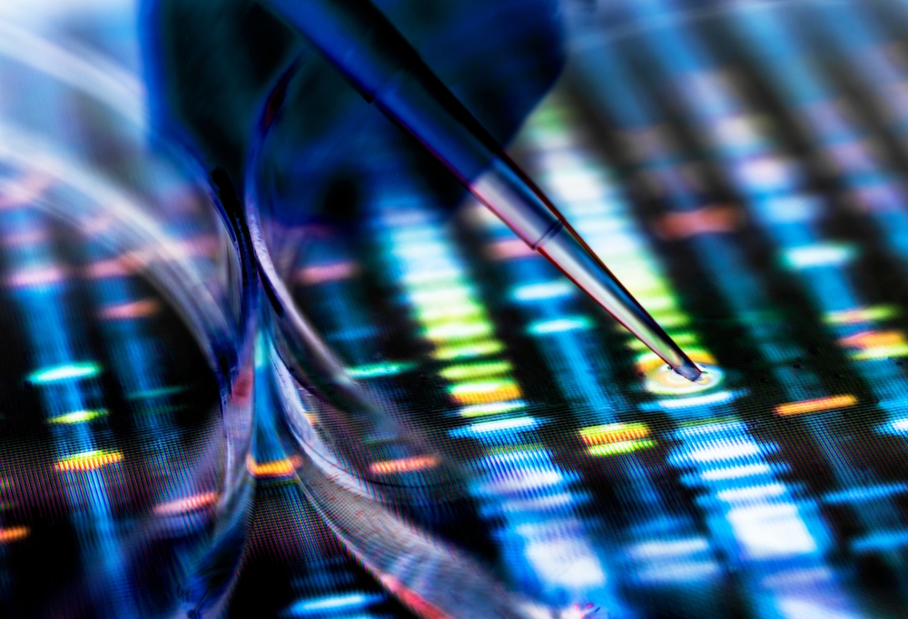 Conceptual image illustrating DNA gene editing