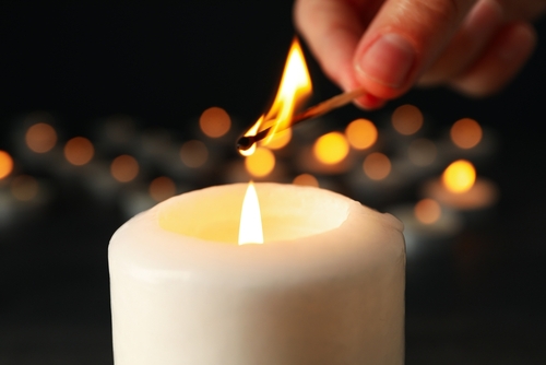 Concept of sadness and sorrow - sorrow candles
