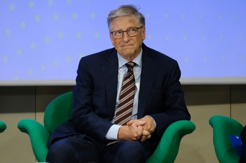 Former Microsoft CEO, Bill Gates during the launch of a new funding partnership to eradicate polio signing ceremony in Brussels, Belgium on October 11, 2023.