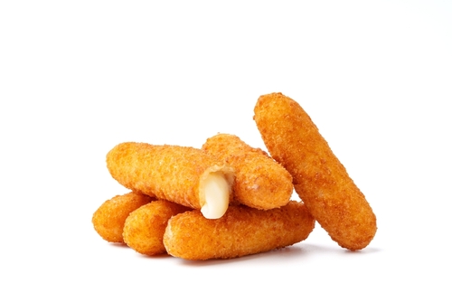 Fried cheese sticks isolated on white background