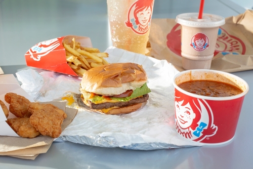 Los Angeles, California, United States - 04-14-2024: A view of a Wendy's combo meal.