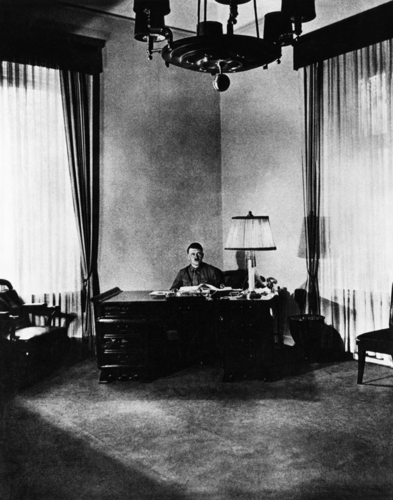 Adolf Hitler, in his office at the Braunes Haus, national headquarters of the Nazi Party, Munich, ca. early 1930s