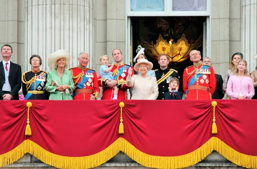 Queen Elizabeth, Prince Philip harry Royal Family London, UK- June 2015: Queen Elizabeth Birthday Buckingham Palace Balcony Trooping the Colour Prince William Kate George Prince Philip, Prince Harry