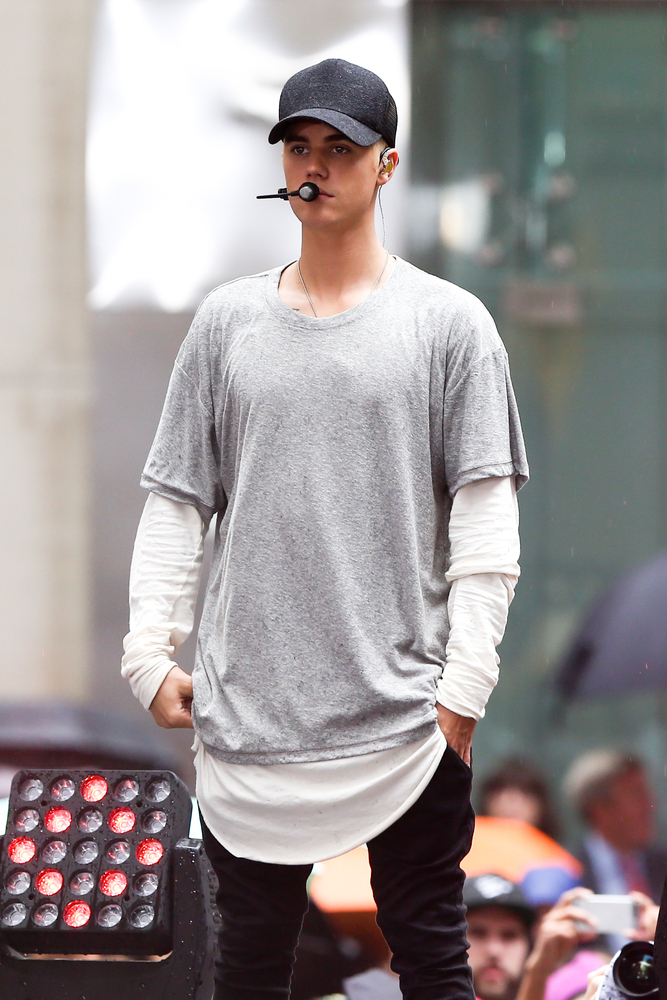 NEW YORK-SEP 10: Singer Justin Bieber performs on NBC's 'TODAY Show' at Rockefeller Plaza on September 10, 2015 in New York City.