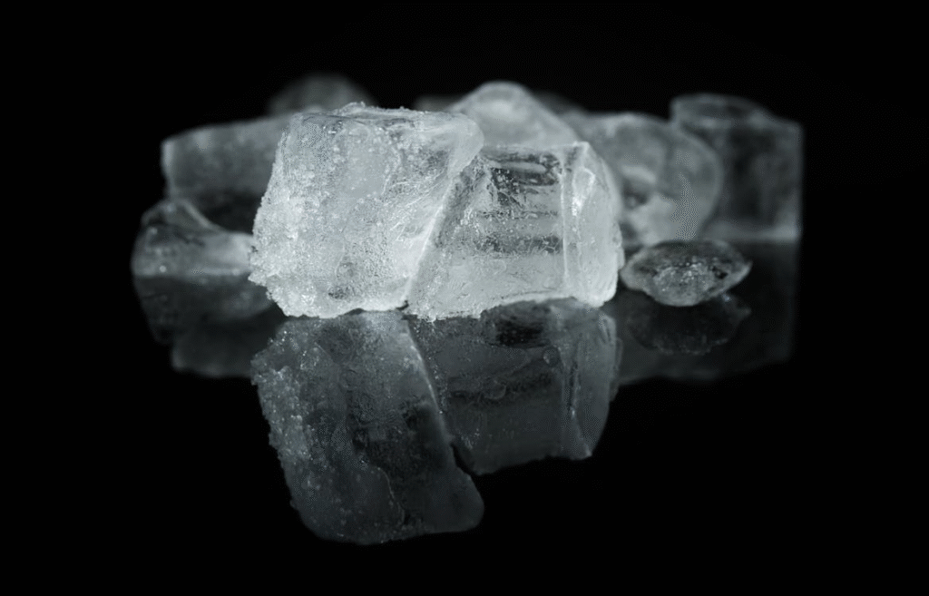ice cubes on black background