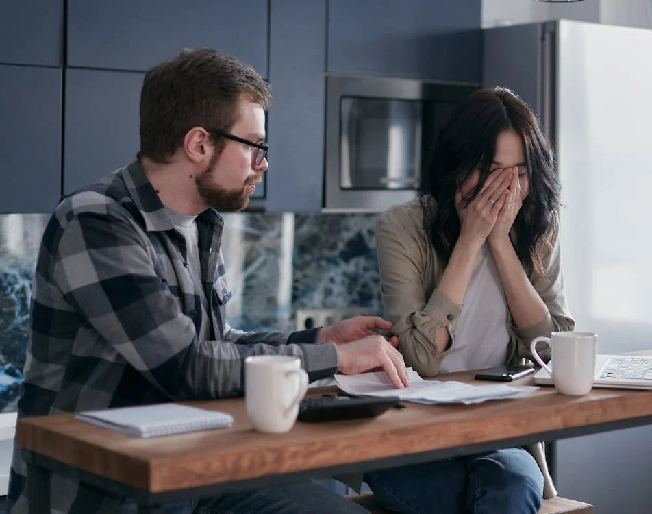 couple looking at papers