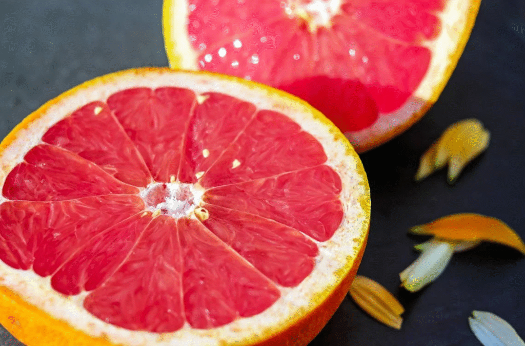 close up of grapefruit