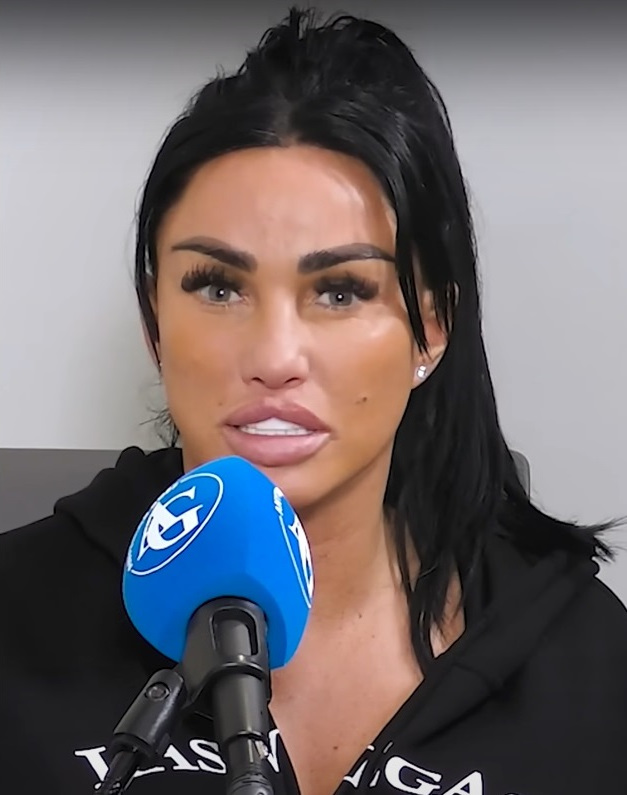 Katie Price talking into a mike