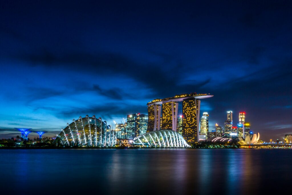 city skyline in Singapore