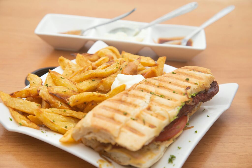 Sandwich and Fries