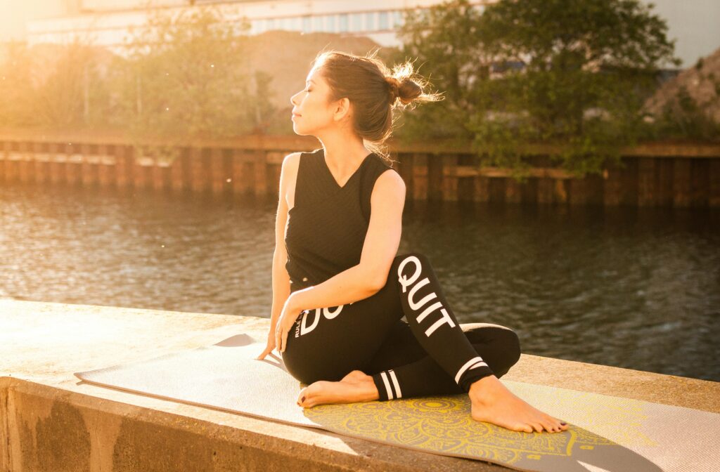 woman doing yoga
