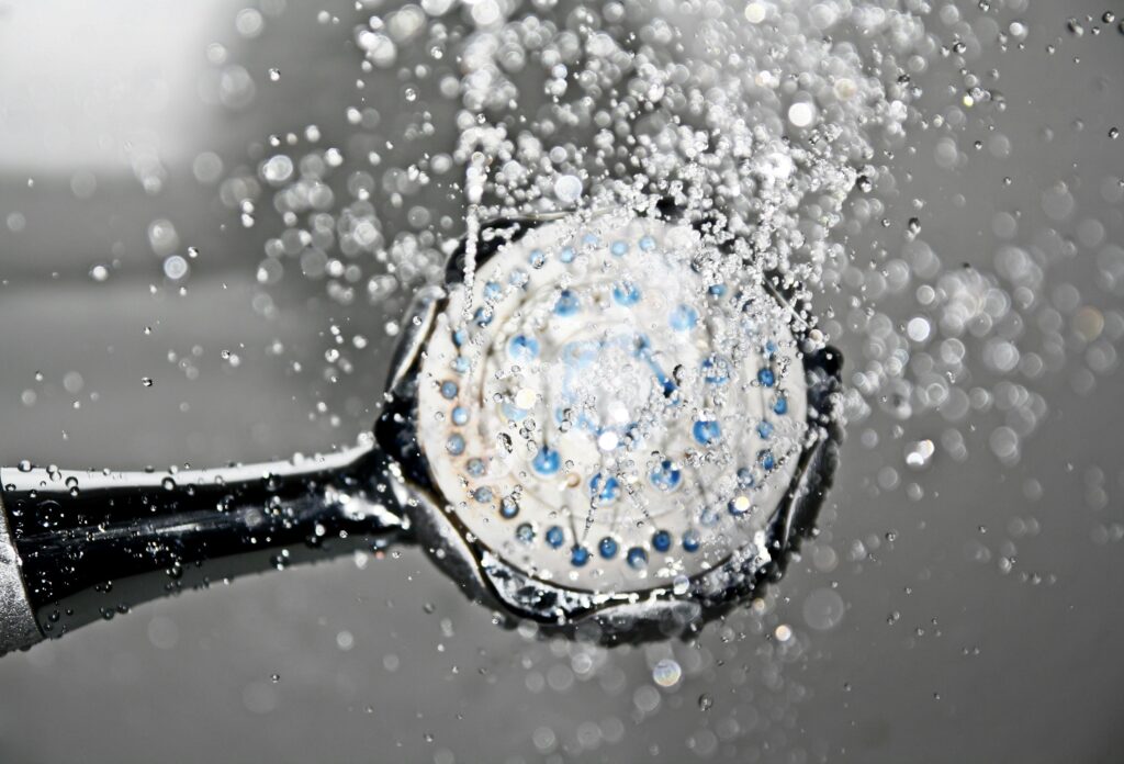 shower tap and water
