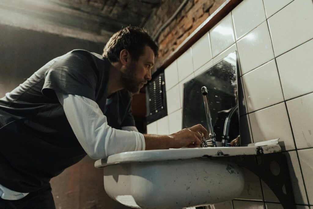 man in bathroom