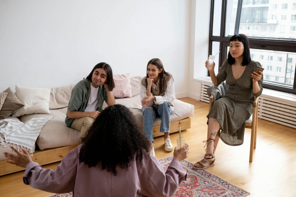 group of woman talking