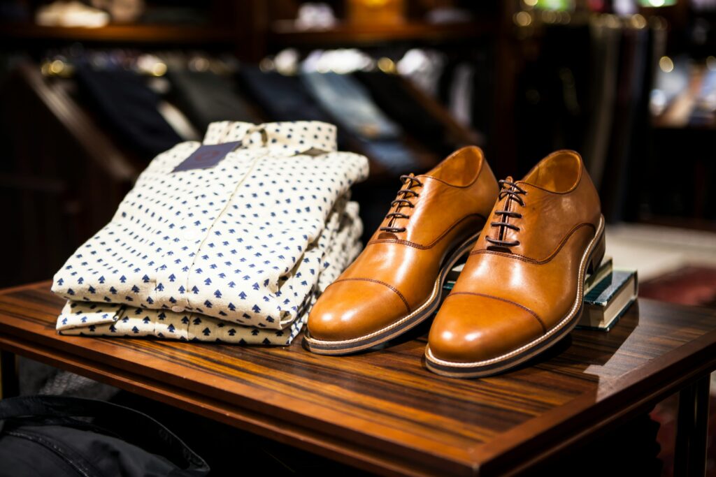 shirt and shoes in shop