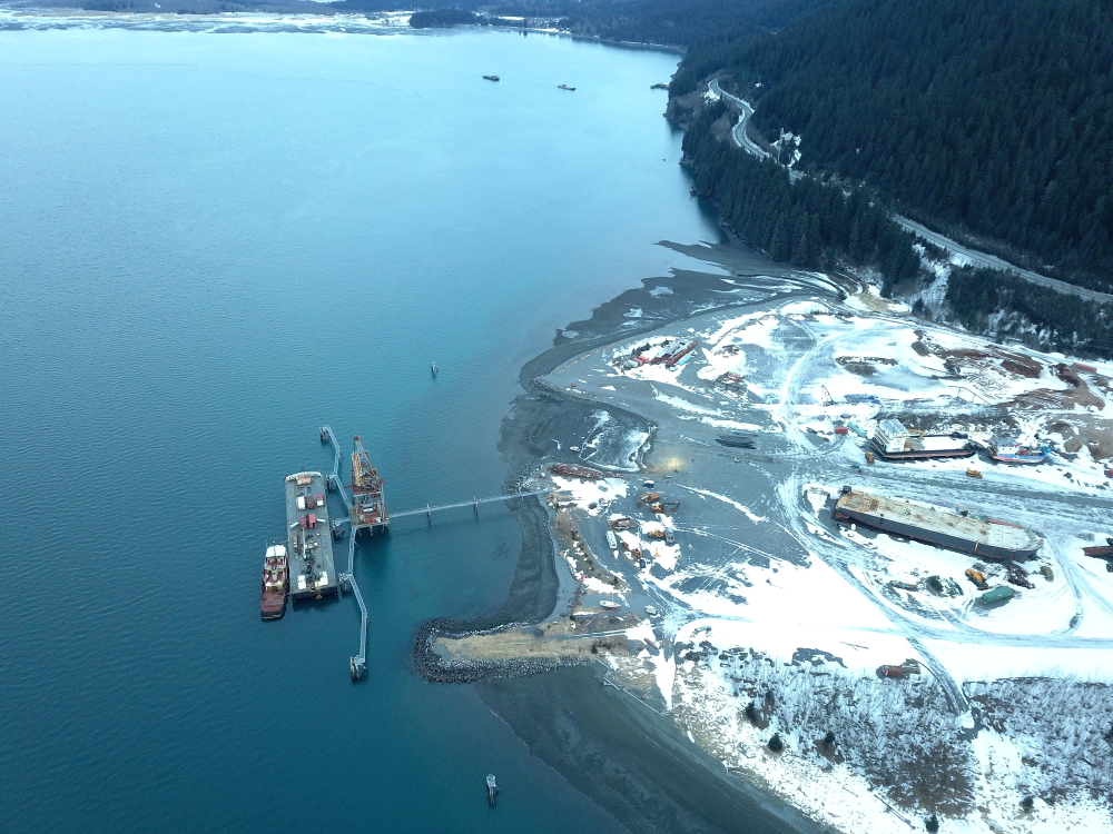 Winter views from a Alaskan shipyard
