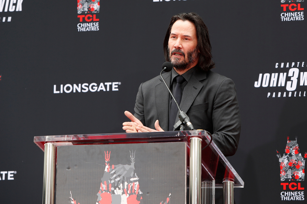 LOS ANGELES - MAY 14: Keanu Reeves at the Keanu Reeves Hand and Foot Print Ceremony at the TCL Chinese Theater IMAX on May 14, 2019 in Los Angeles, CA