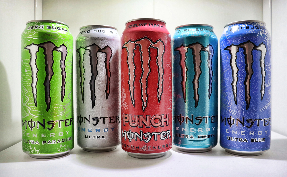 SWEDEN, LINKOPING - FEBRUARY, 2021 : Colorful energy drinks from Monster