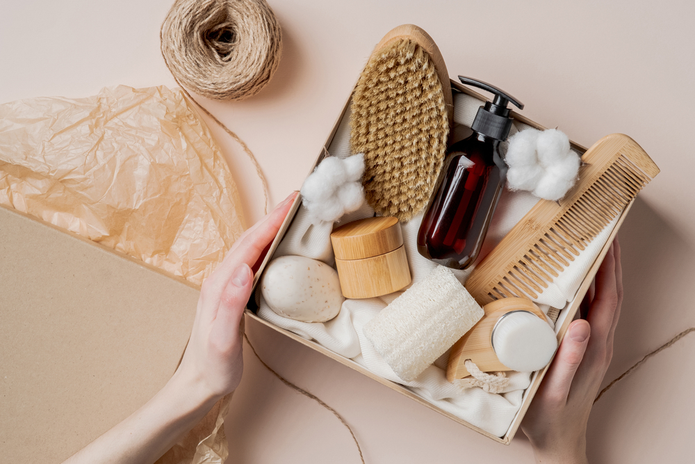 box of beauty products