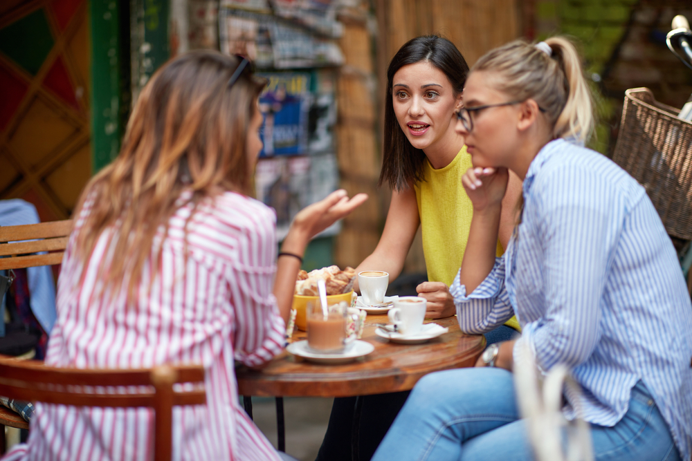group of girls talking