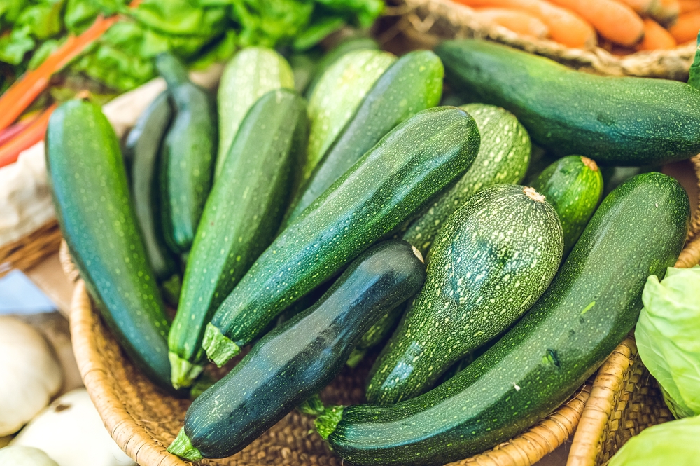 Green vegetable at the market (zucchini)