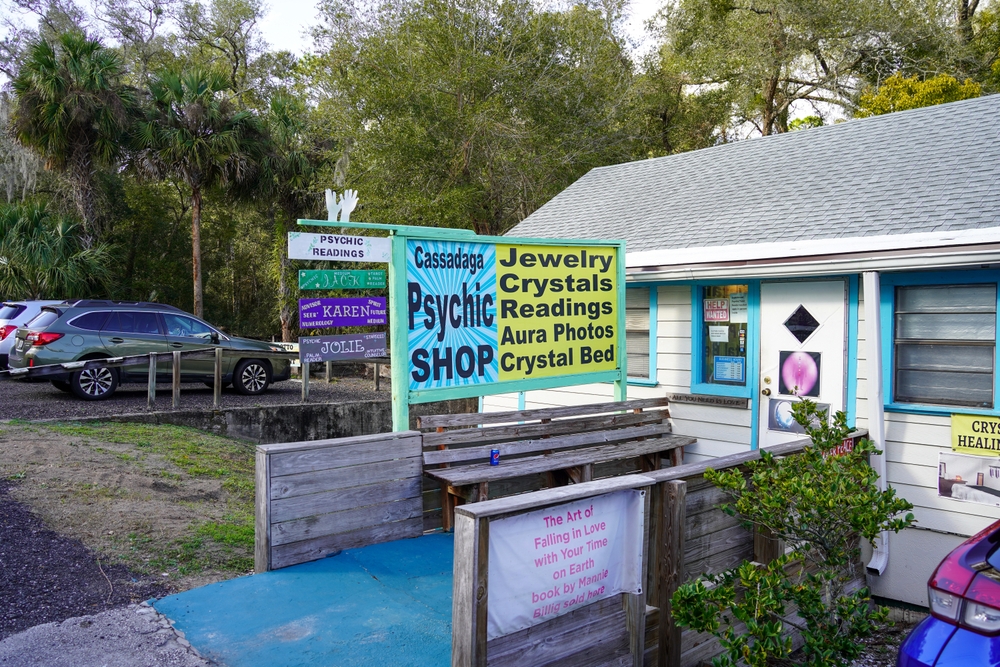 Cassadaga, Florida USA - January 13, 2022: Cassadaga Psychic Shop in Cassadaga Spiritualist Camp.