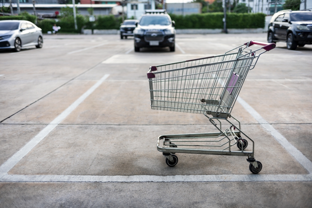 shopping cart in parking lot