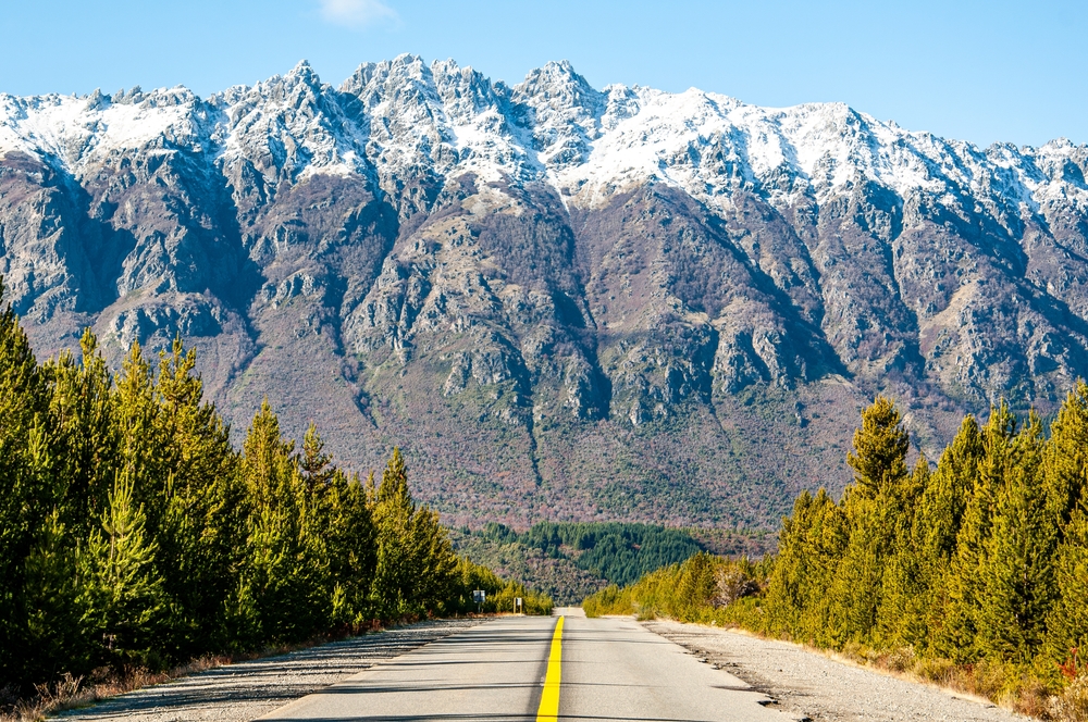 Andean landscape from Route 40 on the way from San Carlos de Bariloche to El Bolsón on a sunny autumn morning.