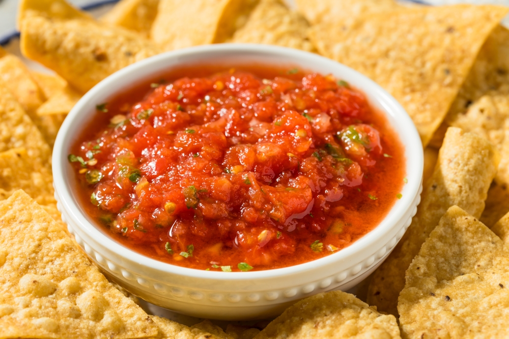 Healthy Homemade Organic Tortilla Chips and Salsa Ready to Eat